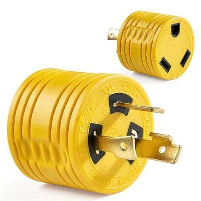 NEMA L5-30P to TT-30R 30 Amp RV Adapter UL Listed, 3 Prong 30A L5-30P Locking Male 125/250 Generator Plug to TT-30R Female 30A RV Outlet Heavy Duty RV Generator Power Adapter ETL Listed