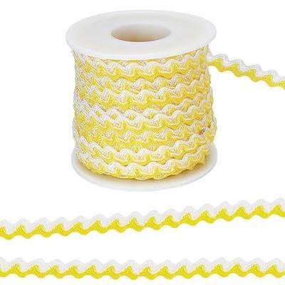 GORGECRAFT 17.5 Yards Mixed Color RIC Rac Trim 8mm Wide Wave Bending Fringe Ribbon Yellow White Rick Rack Woven Braided Fabric Zig Zag for Christmas Wedding DIY Clothes Sewing Art Craft Decoration