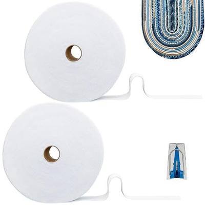 Jelly Roll Batting Strips for Rugs 2 1/4 Inches 110 Yards, Needle Punched Cotton Blend Batting Roll with Fabric Tube Maker for Braided Throw Jelly Roll Rugs/Purses/Quilts/Stuffed Plush Toys/Bags