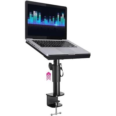 Liquid Stands Laptop Desk Mount for Piano, Keyboard & DJ Workstations - 9x12.5 Adjustable Laptop Arm Mount for Desk Holds Up to 65 LBS– Ergonomic & Adjustable Design