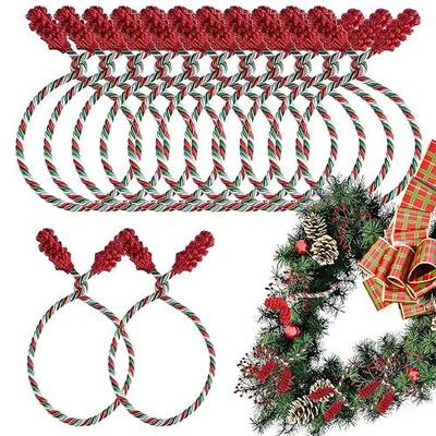 16pcs Green Red White Christmas Garland Twist Ties - Reusable and Flexible Banister Decoration Ties for Stair Railings, Wreaths, Stockings & Holiday Home Decoration