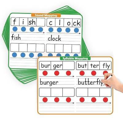Aizweb 12 Pack Elkonin Boxes Phonemic Awareness Boards,9" x 12" Syllable Dry Erase Whiteboard,Speech Therapy Material Phonics Games,Science Reading Manipulatives for Preschool,Pre-K&Kindergarten