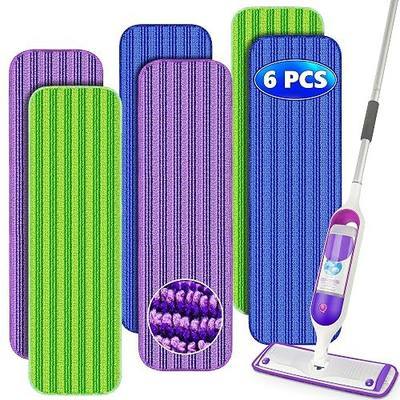 Reusable Mop Pads Compatible with Swiffer PowerMop, Microfiber Mop Pads Refills Mop Heads Replacement for Swiffer Mop Spray Mop Floor Mop, Washable Reusable Floor Mopping Refills, 6 Pack
