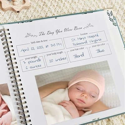 Baby Book Girls Keepsake - Baby Memory Book Girl Photo Album - Baby Books Gift for Baby Shower - Gender Reveal Gifts Girl for Expecting Mom - Newborn Keepsake Gifts for First Time New Mom Parents