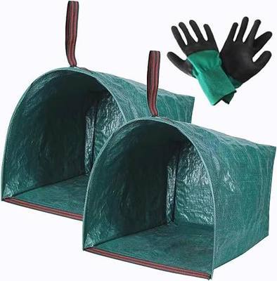 2 PACK Leaf Bag,Lawn Bags,Reuseable Yard Waste Bag, Heavy Duty Lawn and Leaf Bag With Gardening Gloves,40 Gallons Yard Bags for Leaves Lawn Grass Clippings Camping