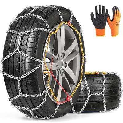 COCO BIRD Snow Chains, Thickened and Wear-Resistant High Carbon Steel Anti Slip Tire Chain for Light Truck, Pickups, and SUVs, Set of 2 (4WD-110)