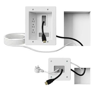 Mount-It! in-Wall TV Cable Concealer Kit with Recessed Power – Triple Outlet, 9ft Cord, and Hand Saw – Easy, Safe Cable Management for Organized TV and Home Theater Setups