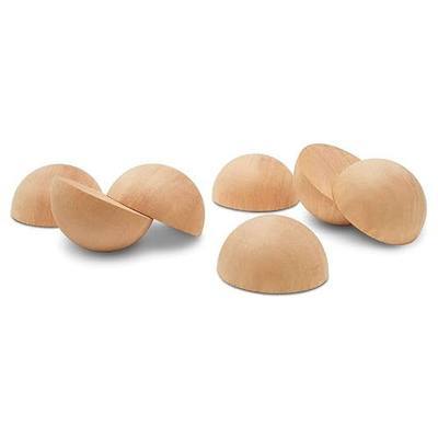 Wooden Split Balls 4 inch, Pack of 25 Wood Half Balls for Crafting and DIY Wreaths, by Woodpeckers