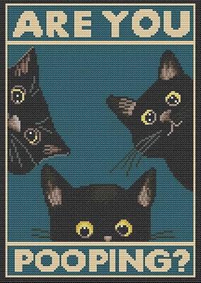 Eiazuiks Stamping Cross Stitch Kit,Cats Counting Cross Stitch Kit for Adult Beginners, Full Line DIY Cross Stitch Stitching Kit for Home Decor Cross Stitch Patterns 12x16 inches