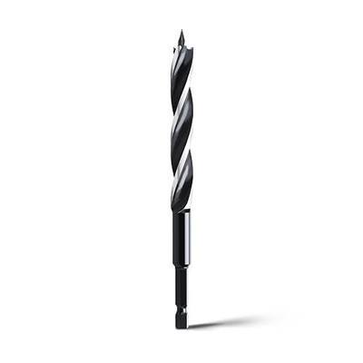 1/2" x 6" Auger Drill Bit for Soft and Hard Wood, Plastic, Drywall and Composite Materials - 1/4" Quick Change Hex Shank Tri Flute Wood Drill Bit