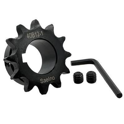 #40 Roller Chain Sprocket Type B 1 inch Bore 12 Tooth, Hardened Antirust 1045 Steel Drive Sprockets 40B12-1