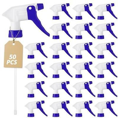 50 Pack Spray Bottle Nozzle Replacement, Heavy Duty Trigger Sprayer Nozzles Spray Bottle Tops Replacement, Spray Nozzles for 8oz 16oz 32oz Bottles for Home Cleaning, Gardening