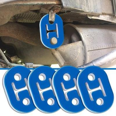 Car Exhaust Hanger, Rubber Insulator Bushing Mount, 2 Holes 0.47 Inch (12mm), Auto Muffler Shock Absorbent Bracket Mount, High-Density Tailpipe Damping Hanger, Universal Fit (4PCS-Blue)