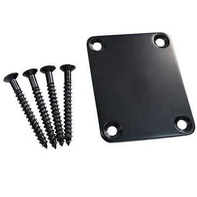 Guitar Neck Plate Neck Joint Plate Electric Guitar Part Replacement for Telecaster Neck Tele Neck Strat Neck Stratocaster Neck Bass Neck Electroplated Black