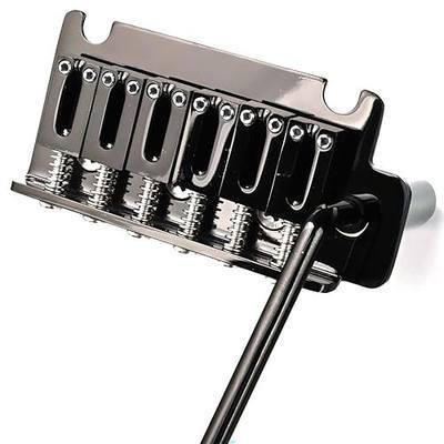 2-Point Electric Guitar Bridge Black 52.5mm Tremolo Bridge with Stainless Steel Plate and Zinc Alloy Saddles Electric Guitar Parts for 6 String Strat Stratocaster
