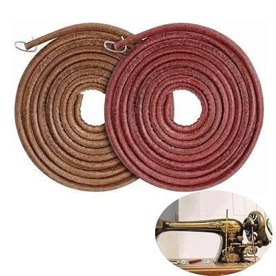 2pcs Treadle Sewing Machine Belt, 72 Inch 3/16" Replacement Leather Belt Treadle Belts with Hook for Singer/Jones Sewing Machine Leather Belt Replacement Sewing Machine Accessories Parts.