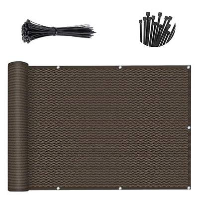 SUNLAX 3'x16' Brown Balcony Privacy Screen Fence Windscreen 90% UV Block | 90% privacy shield, windscreen cover, shade netting mesh cloth, durable fabric, grommets, patio backyard porch railing