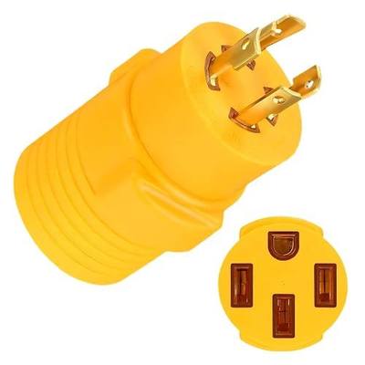 30 Amp to 50 Amp RV Generator Adapter, NEMA L14-30P to 14-50R, L14-30P Male to 14-50R Female 4-Prong Twist Lock Adapter, Heavy Duty Power Cord for RV Trailer, Camper, Generator, EV Charger, Tesla