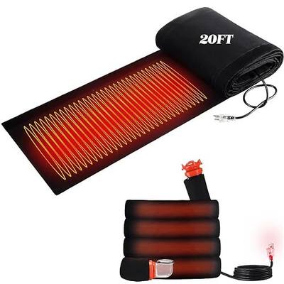 Glooglitter 20 ft RV Heated Sewer Hose Cover RV Sewer Hose Kit -20°F Rvs Heated Waste Discharge Hosepipe, Heating Sleeve for Rvs Camper Accessories, Not Including Hosepipe (Black)