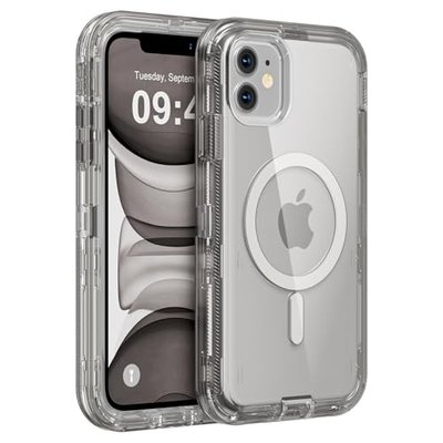 Follaroma Magnetic for iPhone 11 Case, Heavy Duty Phone Cases, Gray, 6.1"