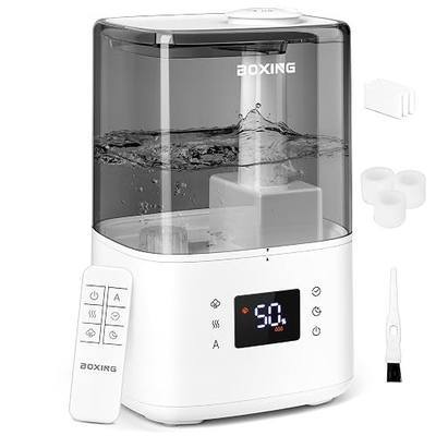 BOXING 4.5L Warm and Cool Mist Ultrasonic Humidifier for Bedroom Large Room, Top Fill Essential Oil Diffuser with Remote, Auto Shut-Off Quiet Sleep Mode, Humidistat, Timer, BPA-Free, 45H Runtime