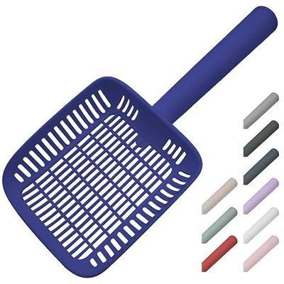 TypeC Cat Litter Scoop - Small Holes (0.11in) Big Size Scooper - Long Handle & Easy Cleaning - Hanger for Litter Box