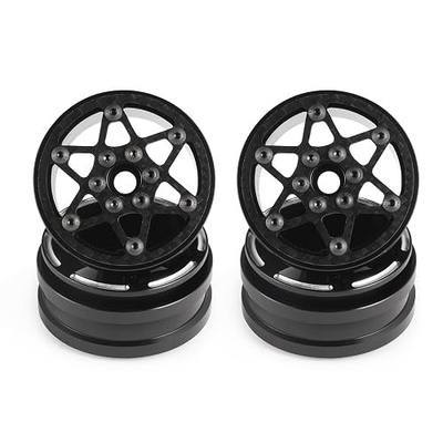 Beadlock Wheel Rims 4PCS 1.9" Upgraded Carbon Fiber Aluminum Wheel Hub Compatible with 1/10 RC Crawler Gen8 TRX-4 Axial VS4-10 Capra SCX10 RC Car Accessories (Patten A)