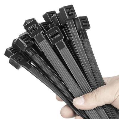 18 Inch Black Zip Ties Heavy Duty 100 Pack Long Cable Ties, 300 LBS Ultra Strong Tensile Strength, Self-Locking UV Resistant for Indoor and Outdoor Use