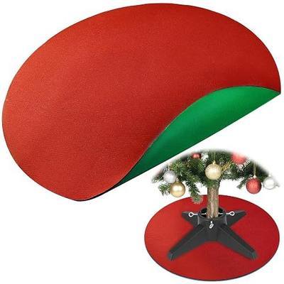 Reversible Christmas Tree Stand Mat, 36 Inch Round Christmas Tree Floor Protector Red and Green Christmas Tree Pad Felt Xmas Tree Mat for Under Christmas Tree to Protective Floor