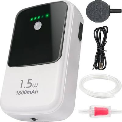 Ghosthorn Silent Rechargeable Aerator for Fish, Large Capacity Aquarium Air Pump with Universal Clip for Most Bait Buckets Dual Operating Mode