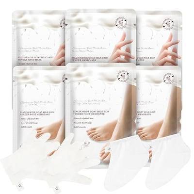 Hydrating Hand Foot Masks Set for Women Men,3 Pack Glove Mask for Dry Hand & 3 Pack Socks Mask for Dry Cracked Feet(Milk)
