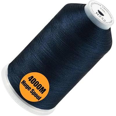 New brothread - Single Huge Spool 4000M Each Polyester Embroidery Machine Thread 40WT for Commercial and Domestic Machines - Navy Blue (Janome Color)