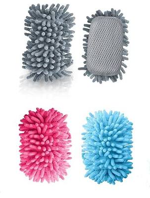 Microfiber Shag Whiteboard Eraser - Washable Dry Eraser for Whiteboard Markers & Chalk - Classroom, Office, Home Teacher Supplies (4 Pack Mix)