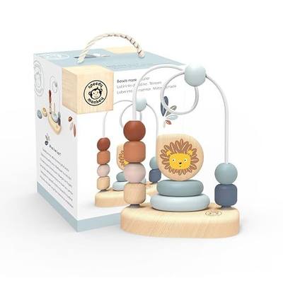 Speedy Monkey Lion Bead Maze, Colorful Wire Frame Toy with 7 Soft Beads, Promotes Dexterity, Hand-Eye Coordination & Color Recognition, Non-Toxic Paint, Ideal for Kids 1-3 Years | 7 sliding beads, wire frame, lion theme, wooden bead maze, montessori toys, preschool toys, dexterity color recognition