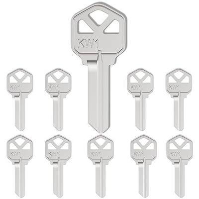 Brass Finish Key Blanks KW1 Uncut Blank Keys | Pack of 10 Key Blanks in Premium Brass, Copper Structures Blank Keys