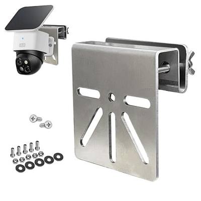 WiTi Gutter Mount Stainless Steel Bracket for Eufy Security SoloCam S340, Solar Security Camera Holder Anti-Rust Screws, No Drill Installation Compatible with IP PTZ Dome Cameras Outdoor