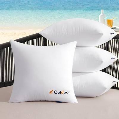 MIULEE Outdoor Pillows Set of 4 20x20 Waterproof Throw Pillow Inserts | Decorative Water Resistant Pillow Cushion for Patio and Garden
