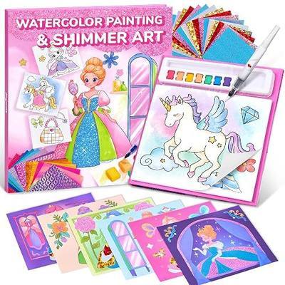 JoyCat Paint with Water Coloring Books & Shimmer Art (Magical Pony) | Princess Art & Craft, No Mess Art for Kids Ages 4-8, Craft Kits & Supplies, DIY Creative Activity, Gifts for Girls & Boys