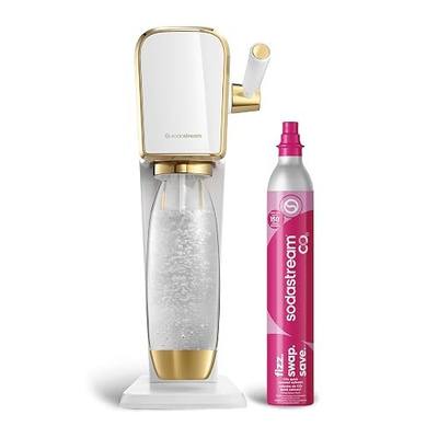 SodaStream Art Sparkling Water Maker (White/Gold) with CO2 and Carbonating Bottle