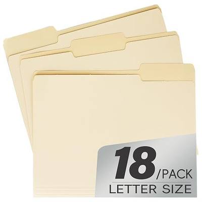 pmybupo 18 Pack Manila 1/3 File Folders,1/3 Cut Tab Letter Size,Great for Organizing and Easy File Storage,Per Box