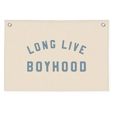 Boys Room Decor, Long Live Boyhood Banner, Baby Boy Shower Decorations, Linen Canvas Banner Wall Hanging Flag Decor for Toddler Boy Room Nursery Playroom 20x30