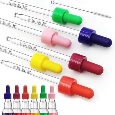 1ml Glass Dropper for SodaStream Bubly Drops, 6-Pack Pipettes Set | Food-Grade Borosilicate Glass, BPA-free, 1ml Fill Line for SodaStream, Leak-Proof Seal, Easy Clean, Color-Coded, 4.5 inch