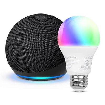 Echo Dot with Amazon Basics Smart Color Bulb