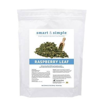 SmartEquine Smart & Simple Raspberry Leaf, 0.5 lb, 56 Servings | Horse Moody Mare Supplement | Organic Whole Leaf | Single Ingredient | Equine Supplement