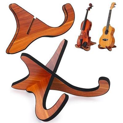 2 Pack Violin Ukulele Stand, Portable Wooden Stand for Mandolins, Banjo