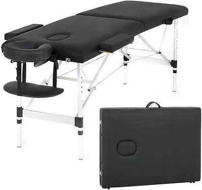 FDW Aluminium Massage Table Portable Massage Bed 24 inch Wide Lash Bed Height Adjustable Spa Bed with Non-Woven Bag for Spa Footmassage Facial CareSpa Tattoo
