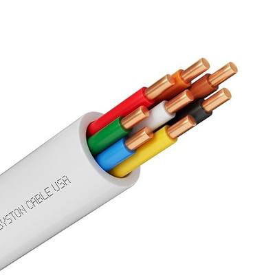 Syston 18/8 Thermostat HVAC Cable Wire, 100% Solid Copper, Riser/CL3R/CMR | 18 AWG 8 Conductors Heating Control Doorbell Wire, UV Resistant RoHS Compliant For Low-Voltage Application, FT4, 50ft, White