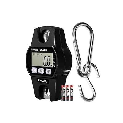 High Precision Hanging Scale,660lb Capacity,Handheld with Hooks, Heavy Duty,Backlit Large LCD Display,Hanging Scale for Deer(Black)