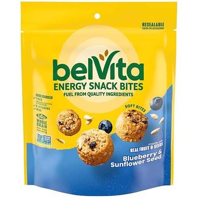 belVita Energy Snack Bites, Blueberry and Sunflower Seed, 5 oz | No High Fructose Corn Syrup, Artificial Flavors, Colors or Sweeteners, Good Source of Fiber, Iron & B-Vitamins