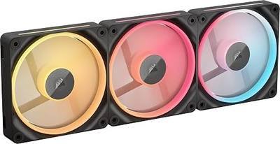 CORSAIR iCUE Link LX120-R RGB 120mm PWM Reverse Fans – Triple Fan Kit – Low-Noise, Magnetic Dome Bearing, Dual Light Loops, CORSAIR QuikTurn Screws, Zero RPM Mode – Black